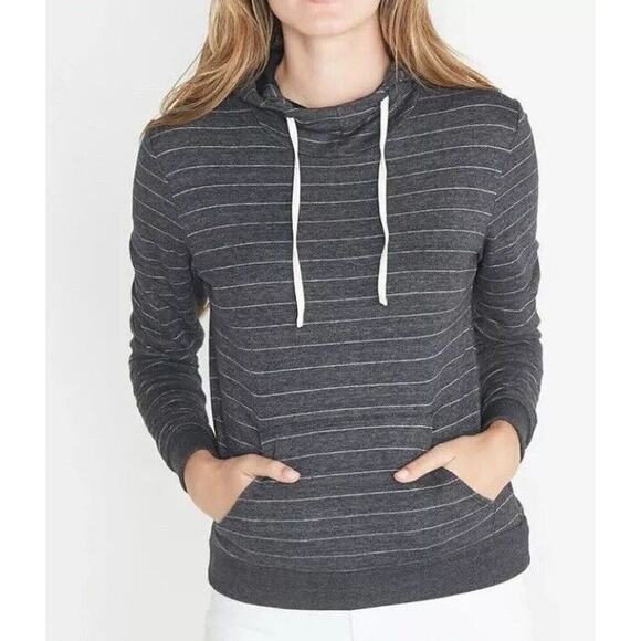 Marine Layer Womens Striped Alden Double Knit Cowlneck Hooded Sweatshirt Sz XS - Picture 1 of 12